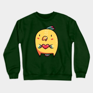 Yellow Bird with Heart Crewneck Sweatshirt